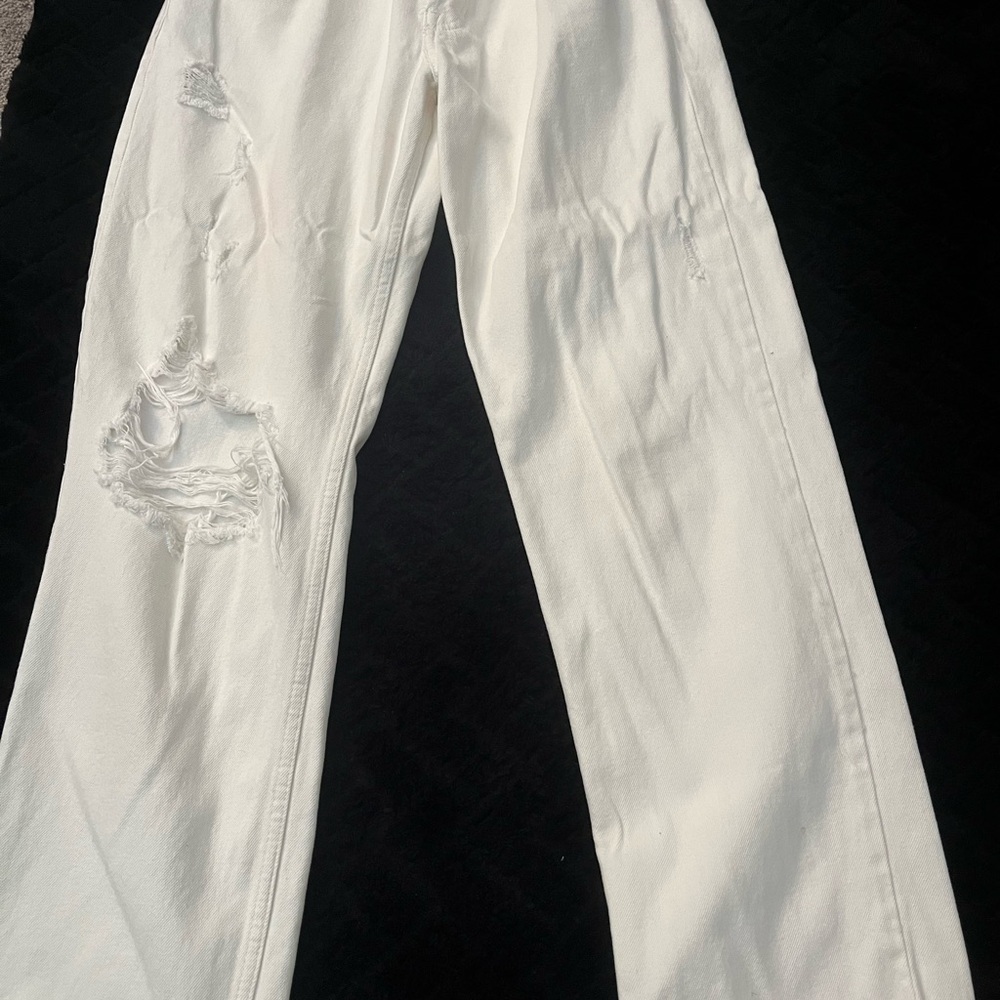 H&M Cream Denim Pants with Copper Accents